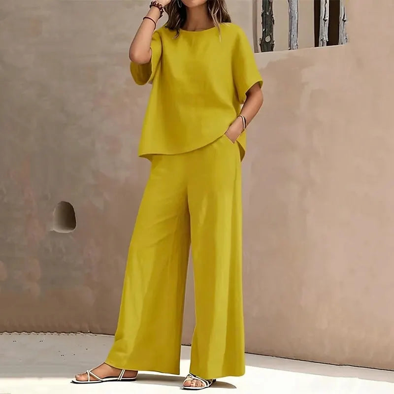 Annavie - Breathable Linen Two-Piece Set