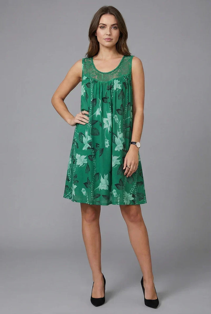 Ariadne - Elegant Floral Print Shift Dress