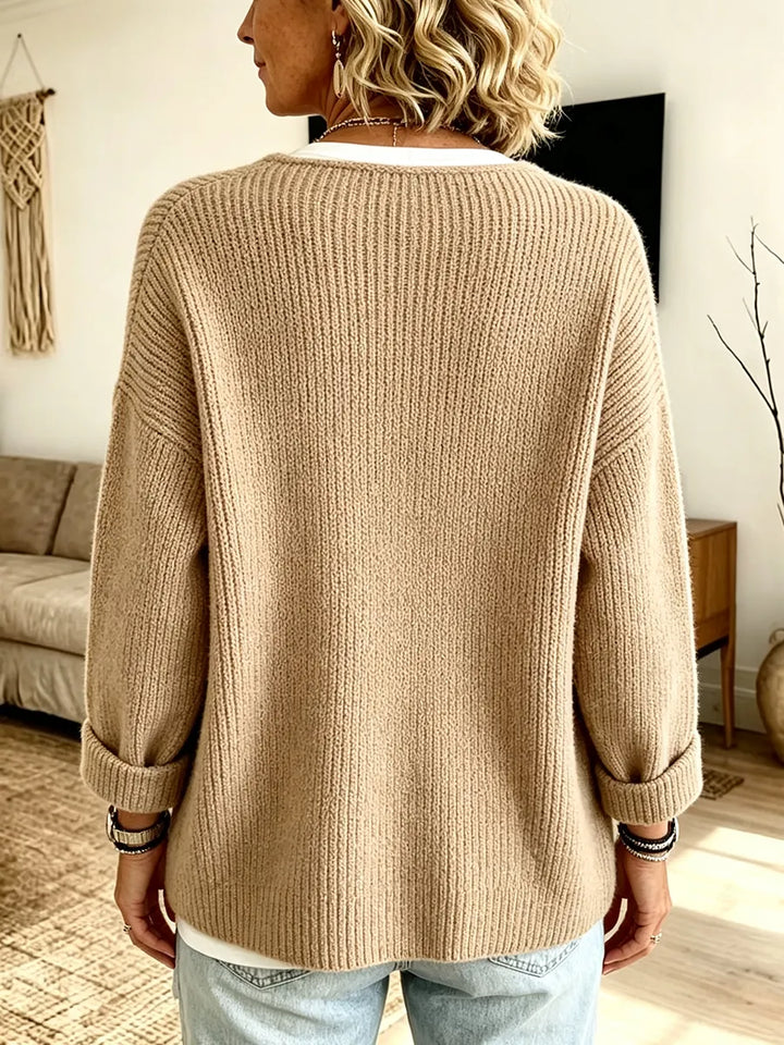 Anisa - Relaxed Button Detail Knit Cardigan