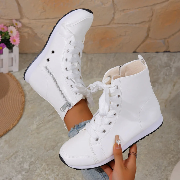 Deloriane - Casual Lace Up Ankle Boots