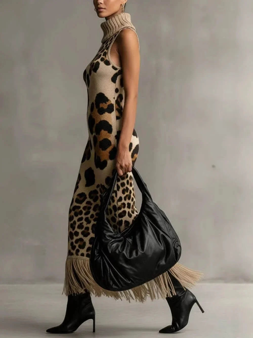Orla - Textured Leopard Maxi Dress