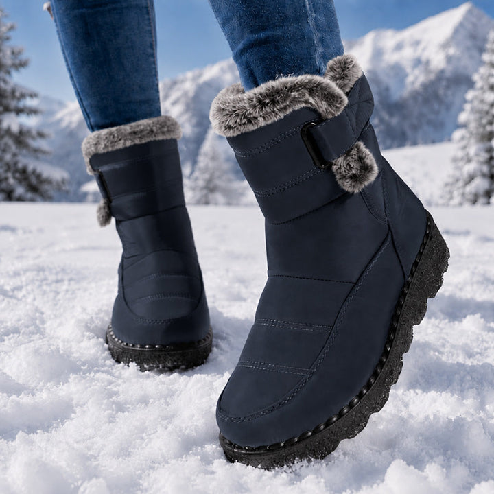 Adina - Plush Trim Winter Ankle Boots