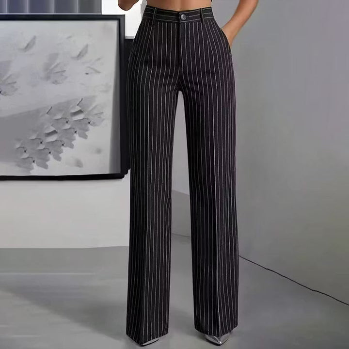 Blyss - Elegant Pinstripe Wide Leg Trousers