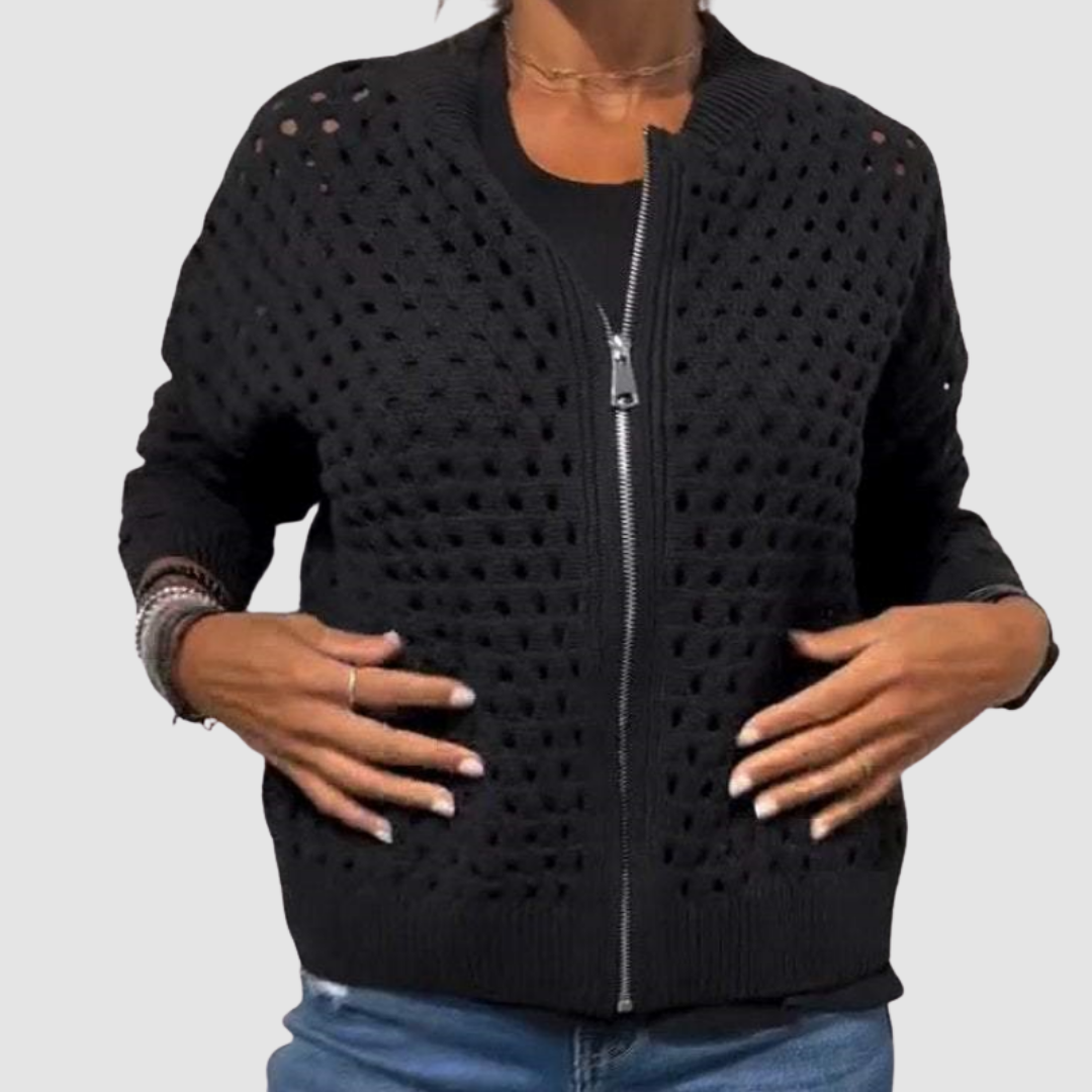 Kaelina - Soft-Touch Zip Cardigan