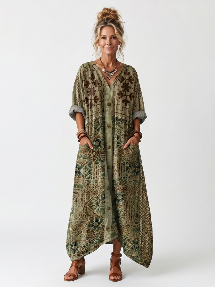 Roselisse - Lightweight Button-Front Midi Dress