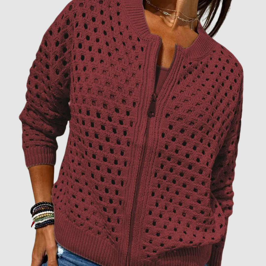Kaelina - Soft-Touch Zip Cardigan
