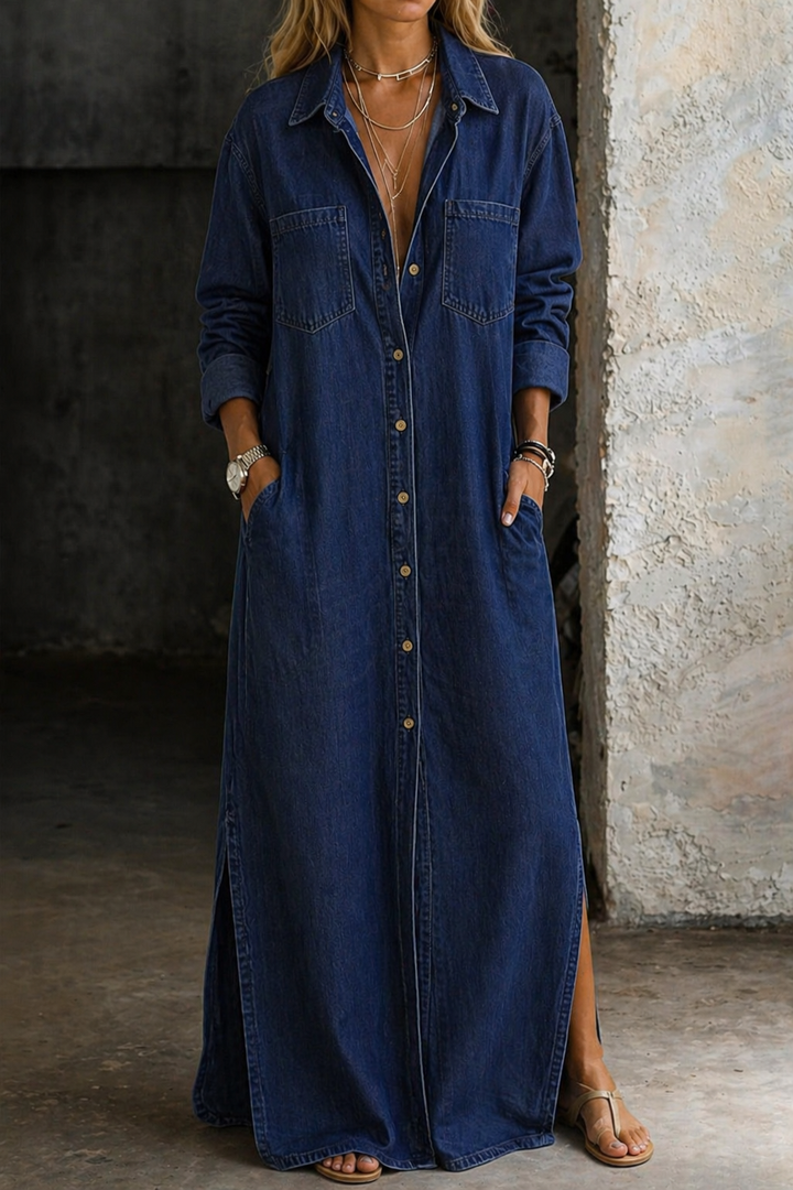 Sylvera - Premium Maxi Shirt Dress