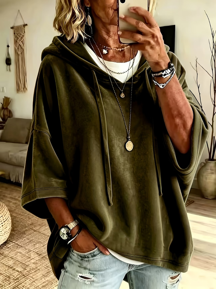 Zinnaria - Soft-Touch Poncho Hoodie