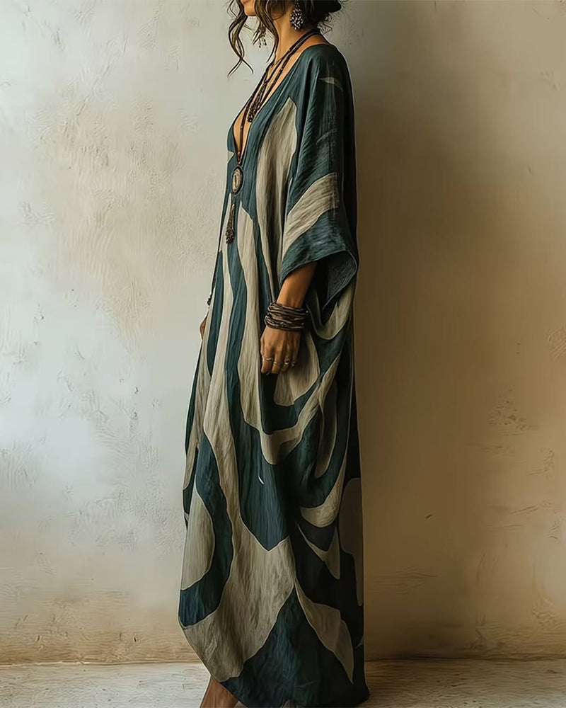 Aramina - Luxe Printed Maxi Kaftan