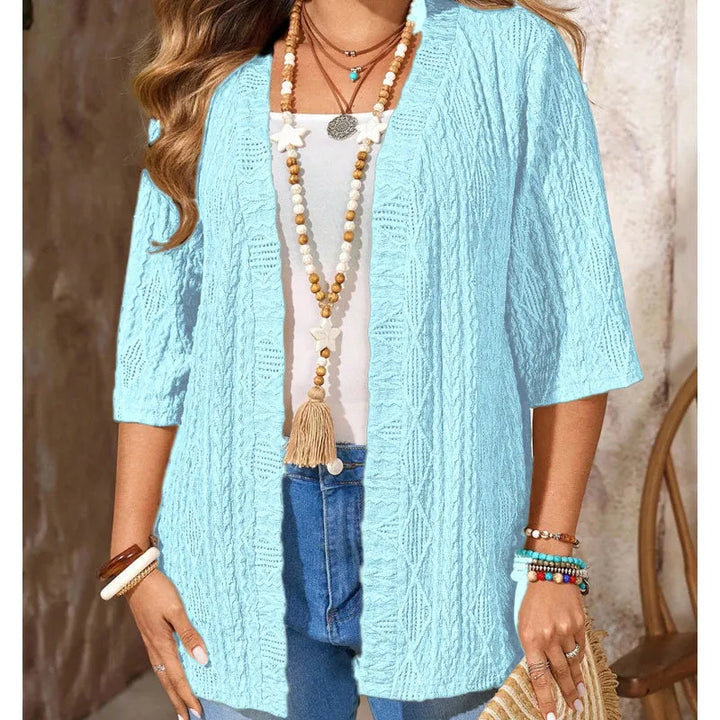 Delienne - Soft-Touch Pointelle Knit Cardigan