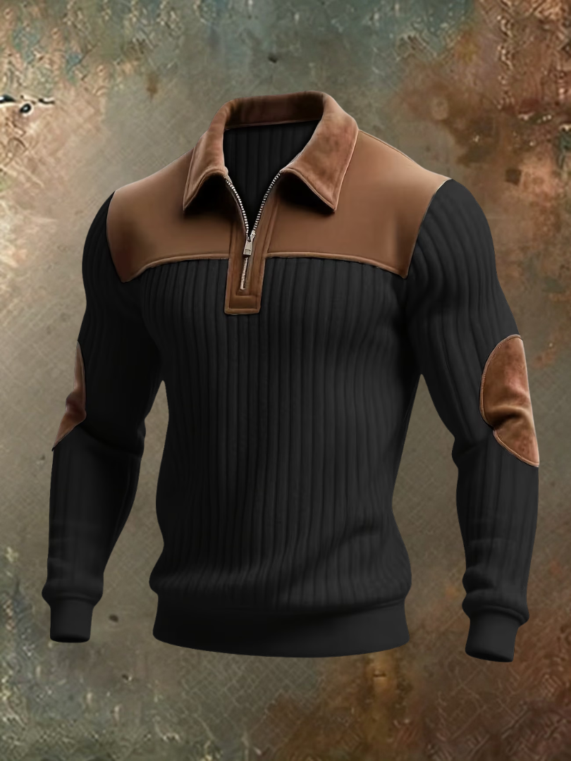 Eldvane - Premium Ribbed Half-Zip Sweater