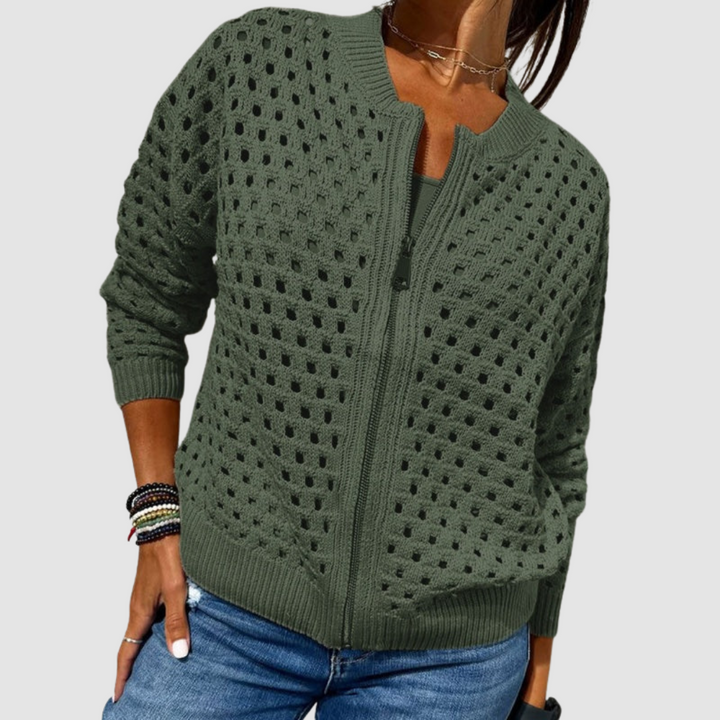 Kaelina - Soft-Touch Zip Cardigan