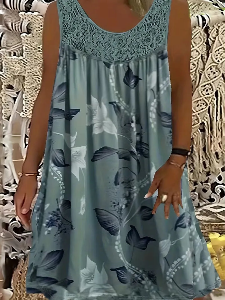Ariadne - Elegant Floral Print Shift Dress