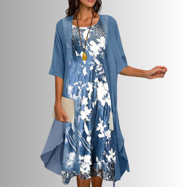 Delavelle - Elegant Layered Midi Dress Set