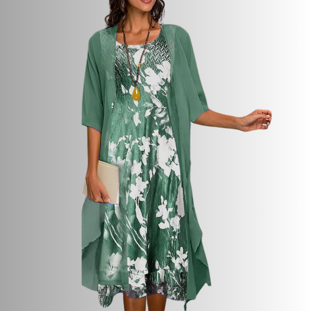 Delavelle - Elegant Layered Midi Dress Set