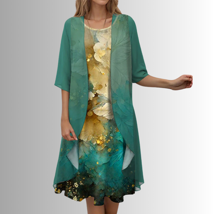 Delavelle - Elegant Layered Midi Dress Set