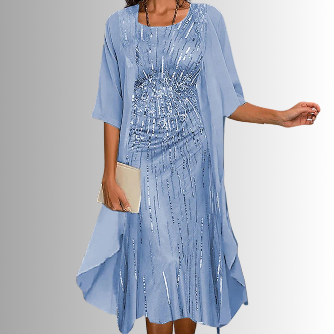 Delavelle - Elegant Layered Midi Dress Set
