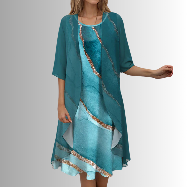 Delavelle - Elegant Layered Midi Dress Set