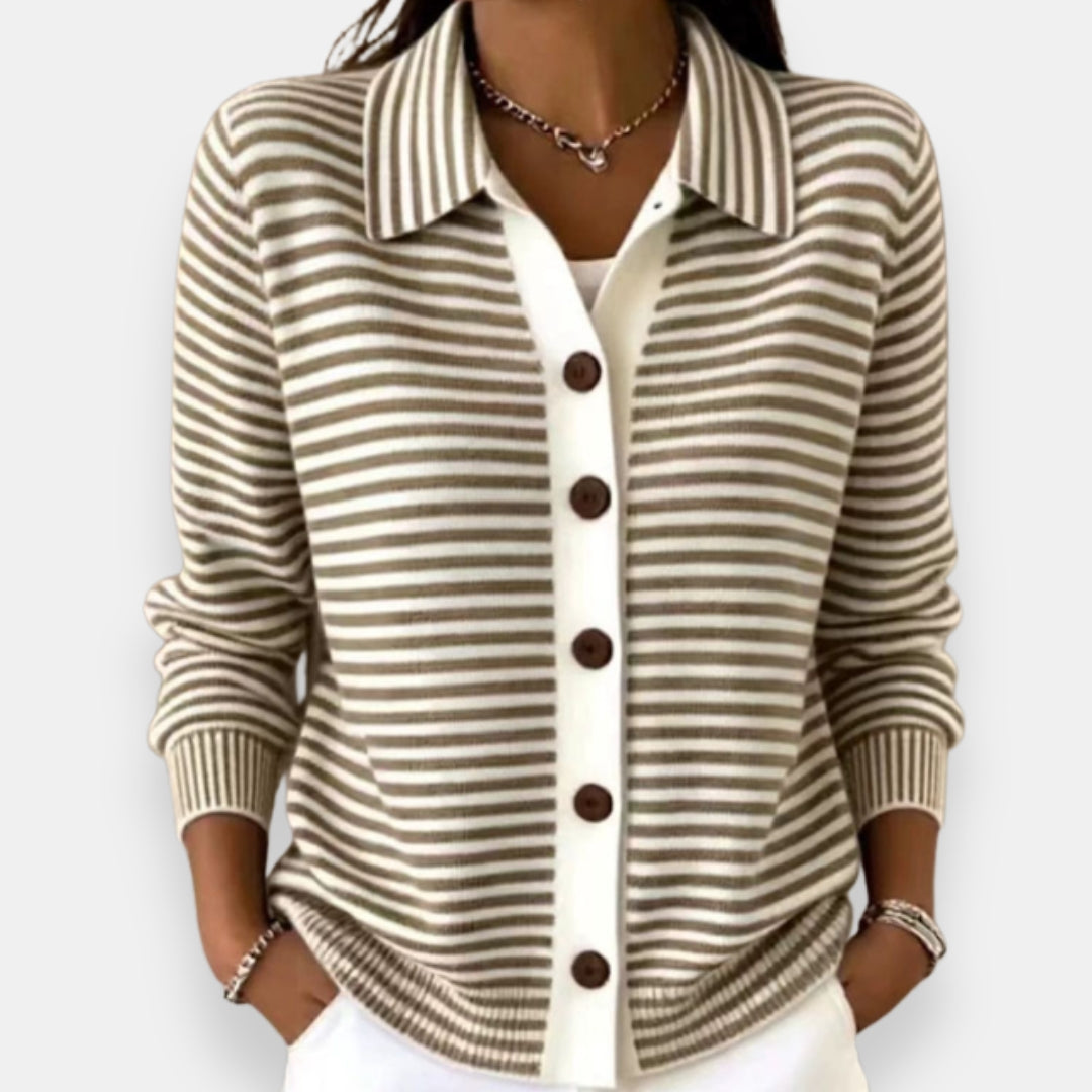Briana - Soft-Touch Striped Cardigan
