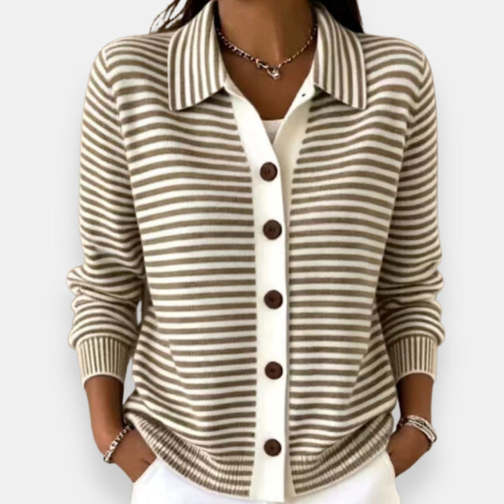 Briana - Soft-Touch Striped Cardigan