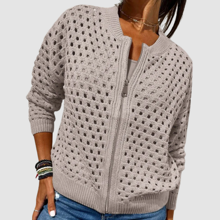 Kaelina - Soft-Touch Zip Cardigan