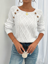 Rosabelle - Textured Buttoned Jumper