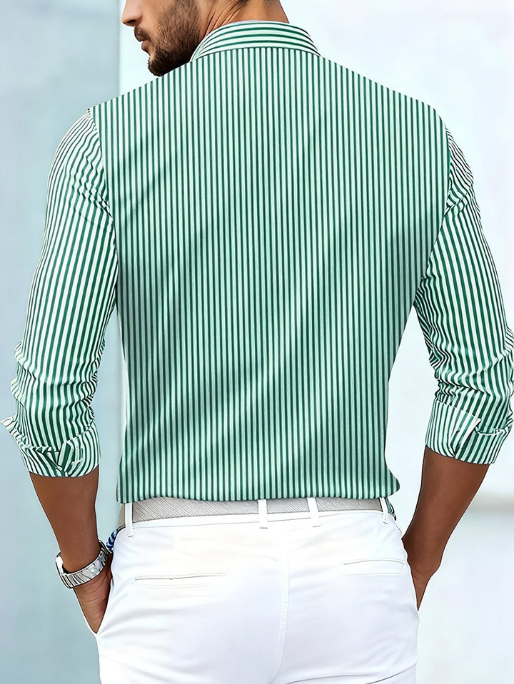 Alverton - Vintage-Wash Long-Sleeve Striped Shirt