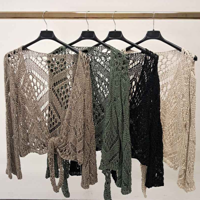 Aravelle - Openwork Cardigan