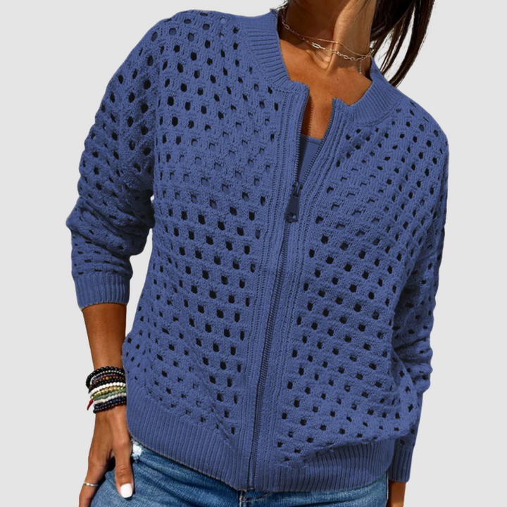 Kaelina - Soft-Touch Zip Cardigan
