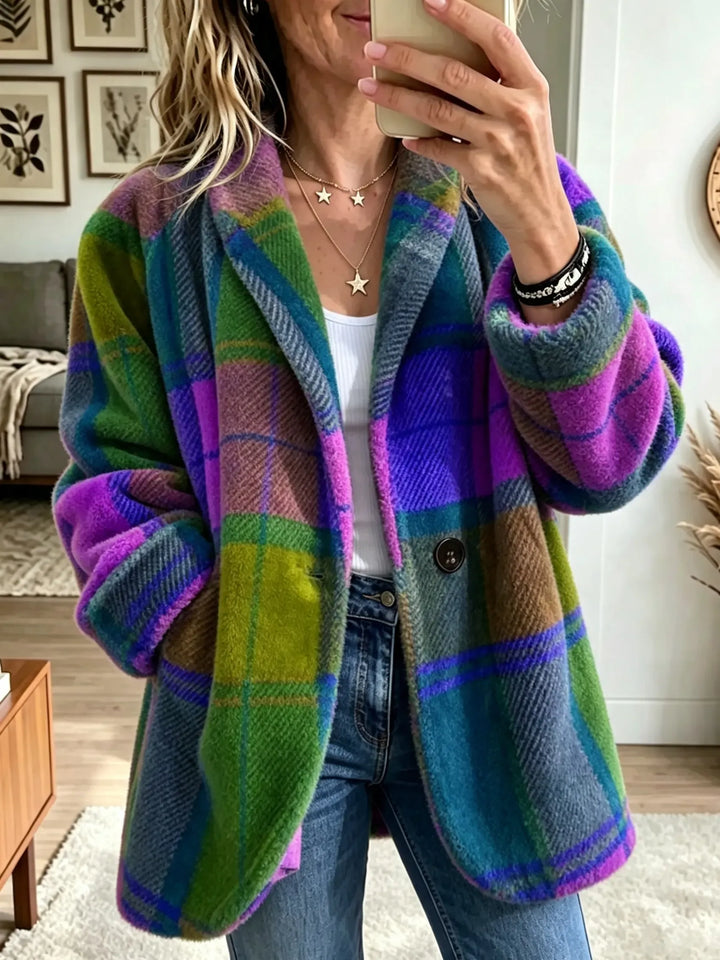 Apollonia - Plush Oversized Checked Jacket
