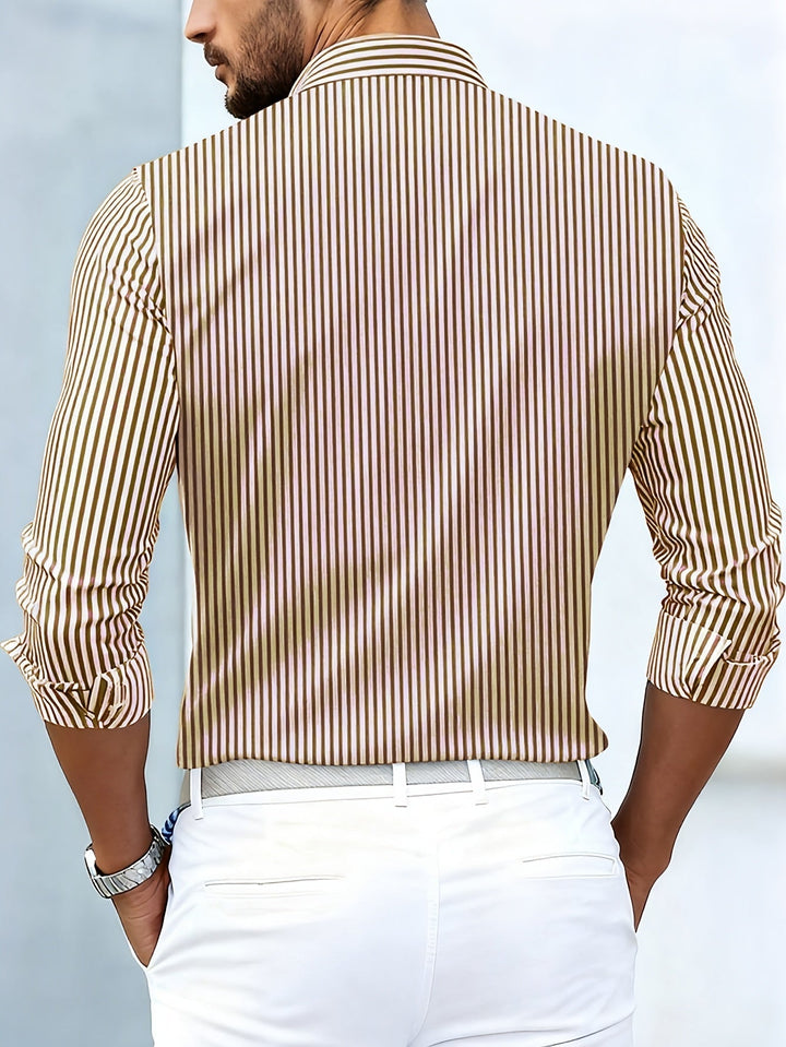 Alverton - Vintage-Wash Long-Sleeve Striped Shirt
