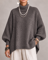 Aislin - Oversized Turtleneck Knit Sweater