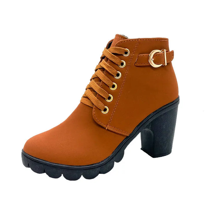 Mara - Plush-Lined Chunky Heel Boots