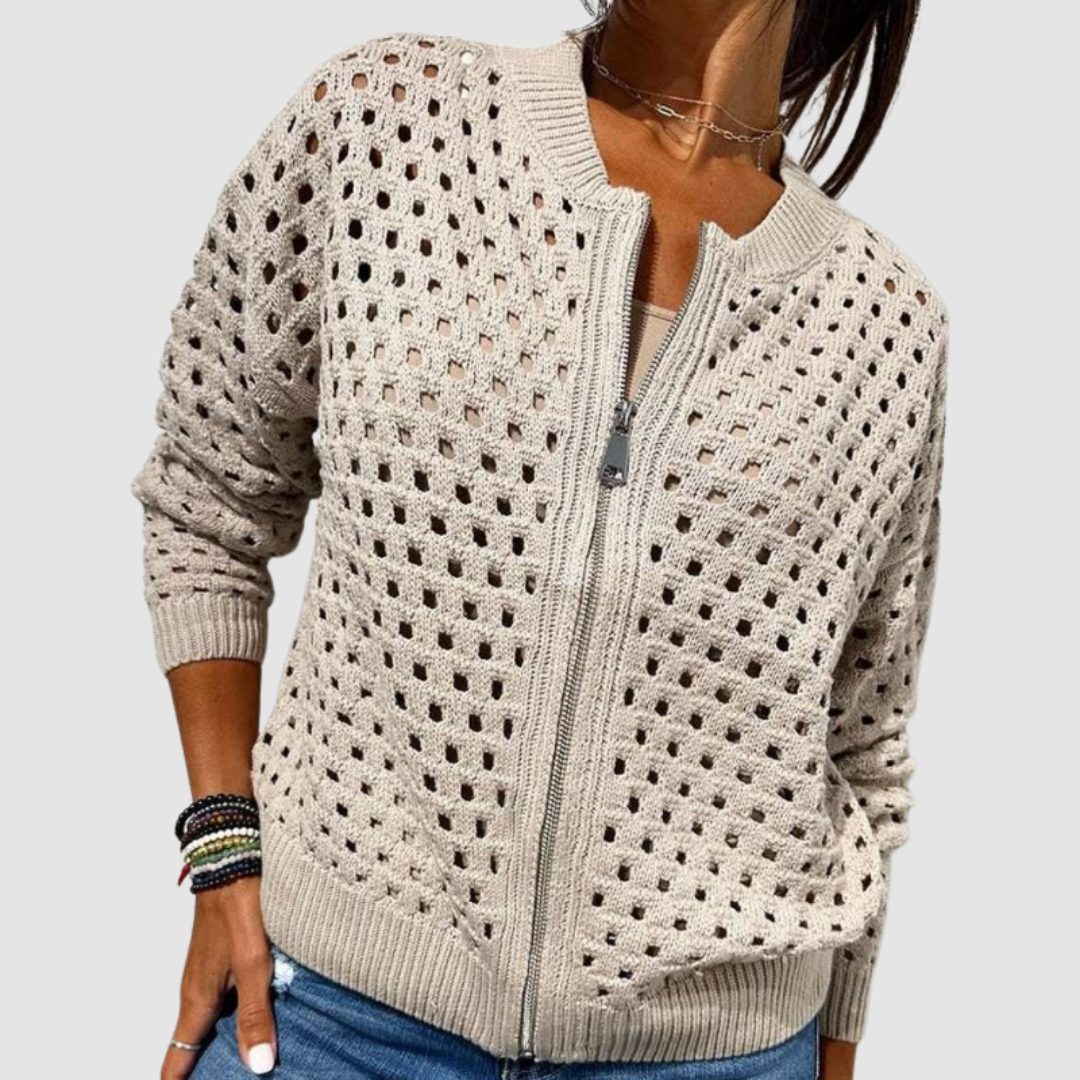 Kaelina - Soft-Touch Zip Cardigan