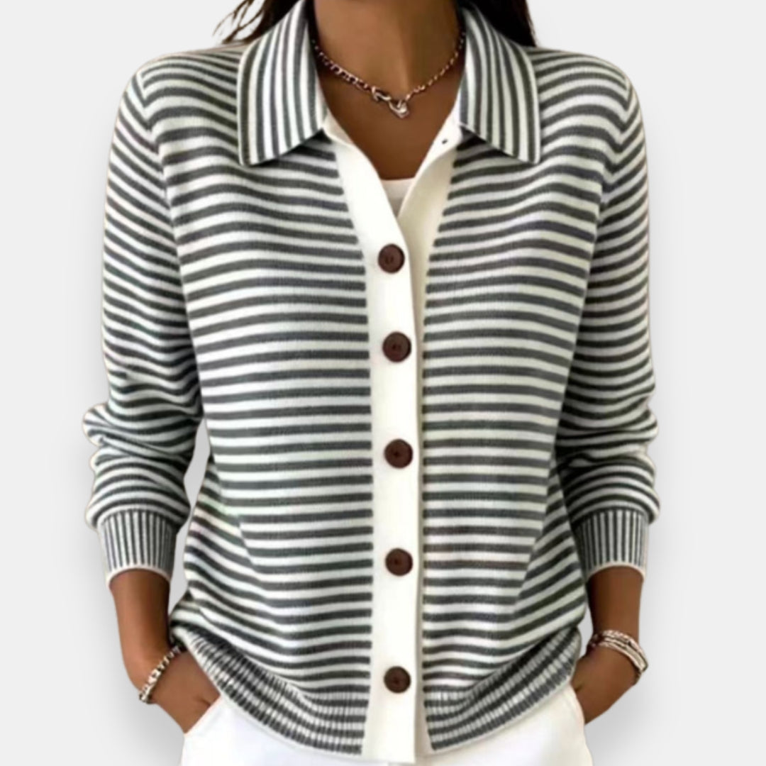Briana - Soft-Touch Striped Cardigan