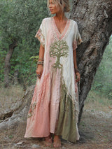 Carivienne - Vintage Tree Print Maxi Dress