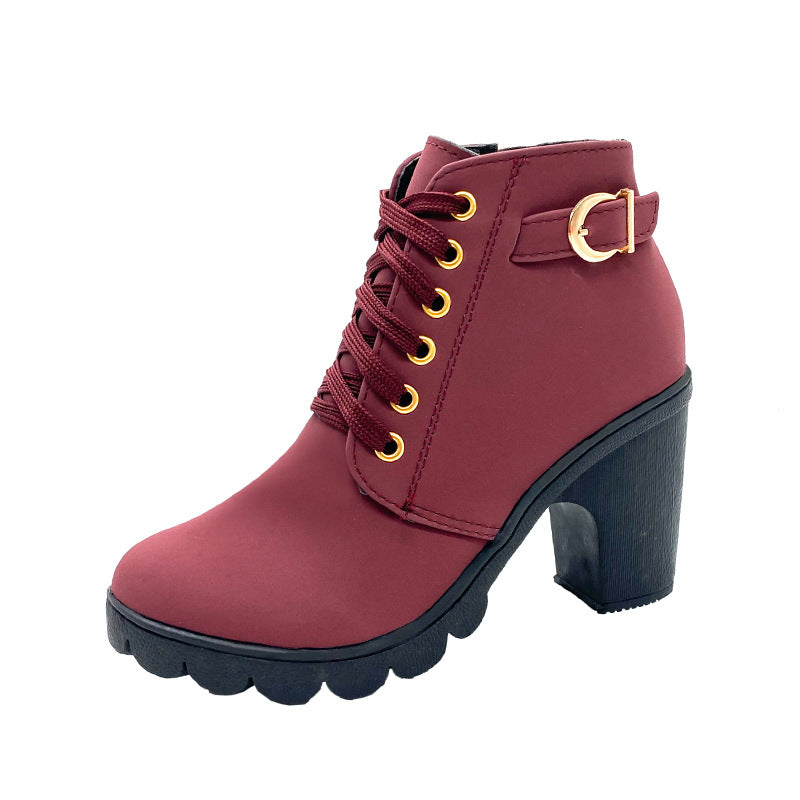 Mara - Plush-Lined Chunky Heel Boots