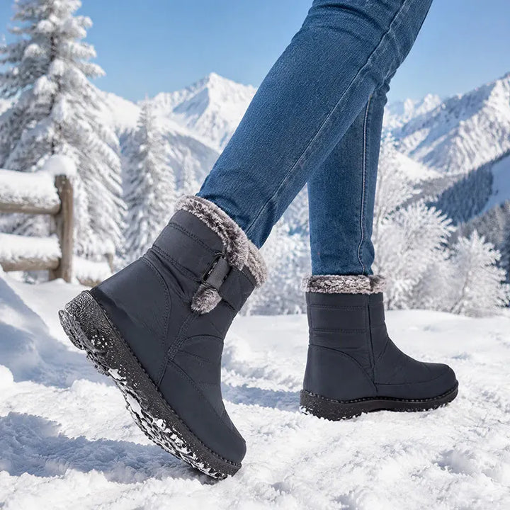 Adina - Plush Trim Winter Ankle Boots