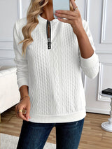 Darla - Textured Zip Sweater