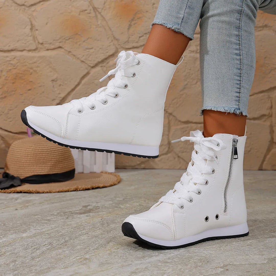 Deloriane - Casual Lace Up Ankle Boots