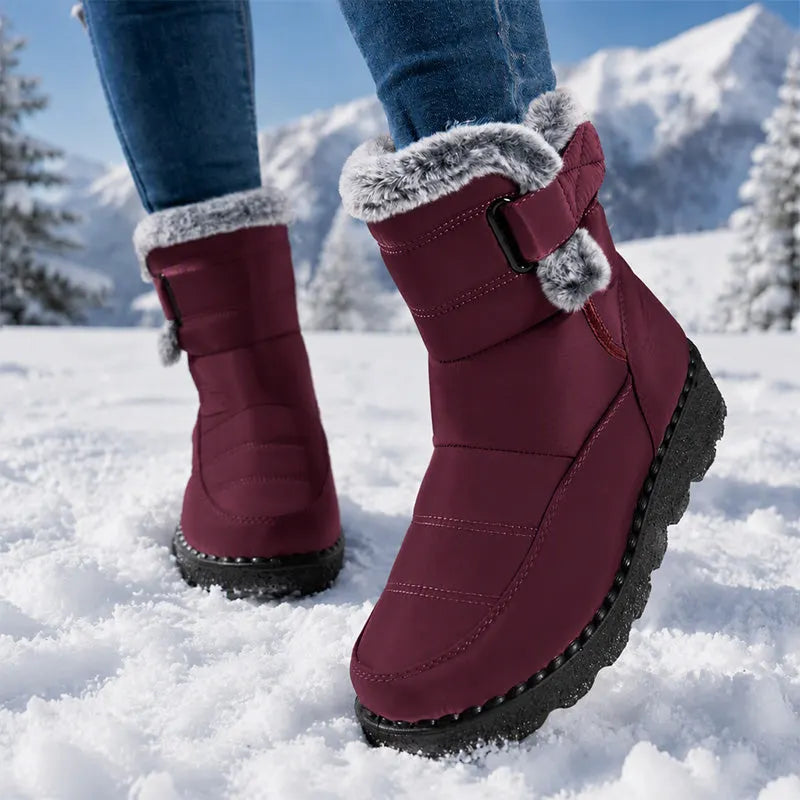 Adina - Plush Trim Winter Ankle Boots