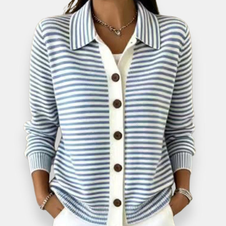 Briana - Soft-Touch Striped Cardigan