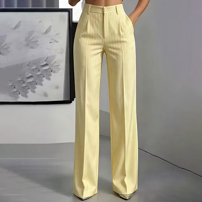 Blyss - Elegant Pinstripe Wide Leg Trousers