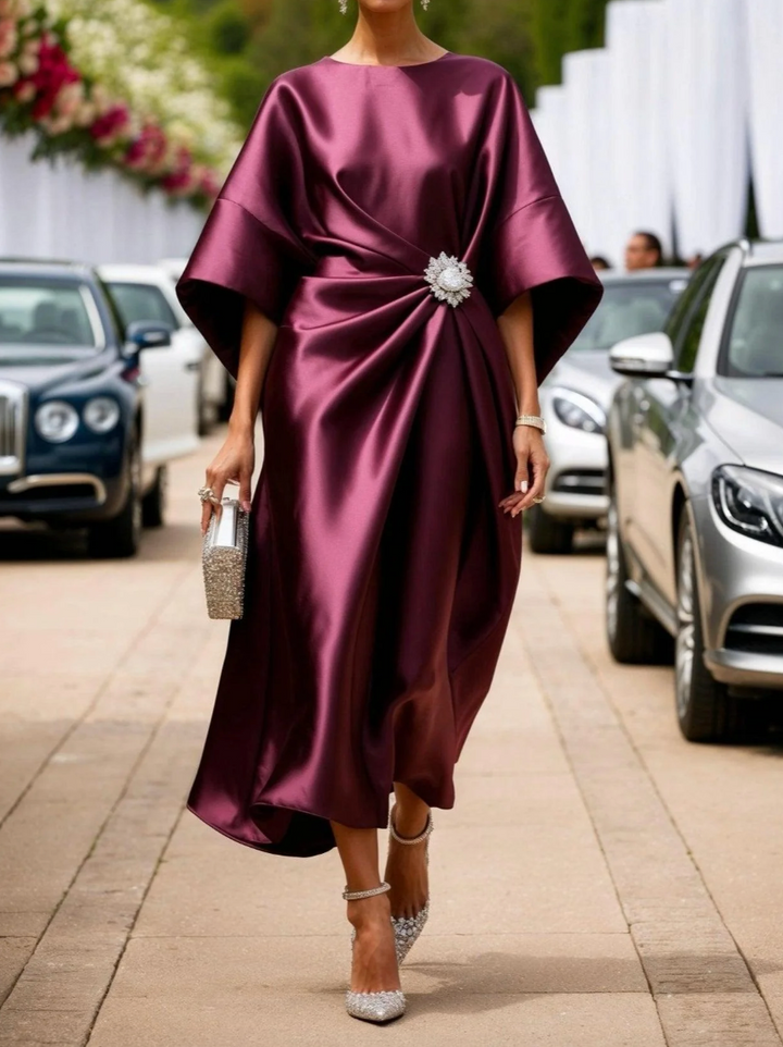 Poppy - Luxe Draped Midi Dress