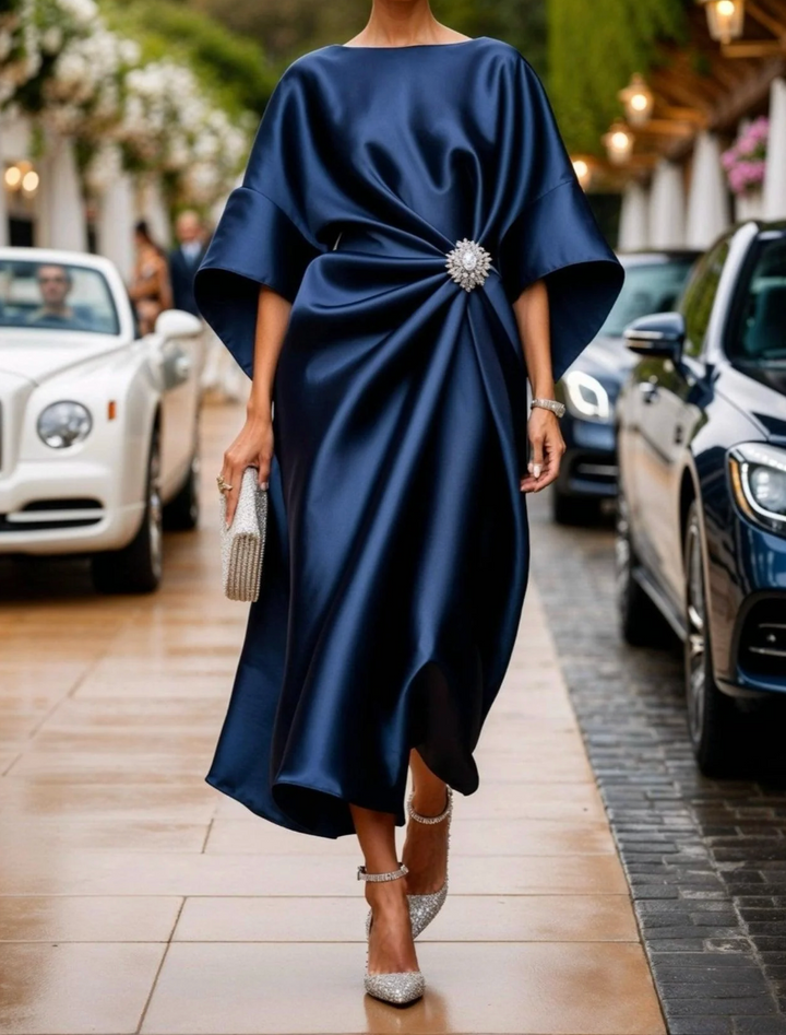 Poppy - Luxe Draped Midi Dress