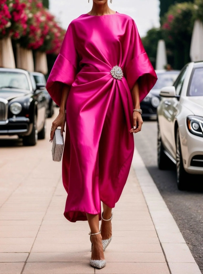 Poppy - Luxe Draped Midi Dress