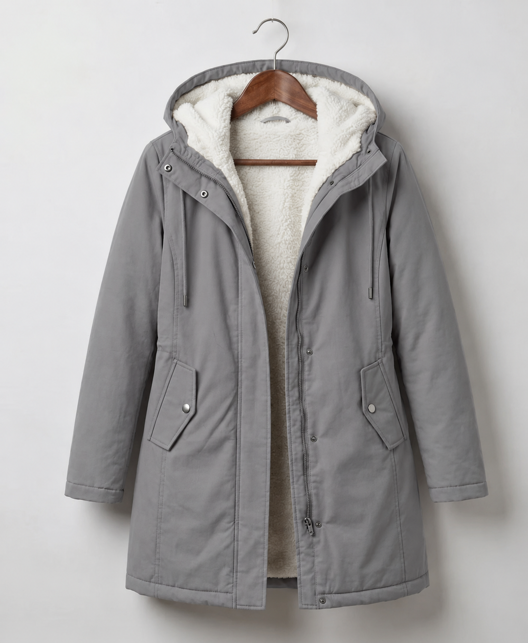 Clarice - Water-Repellent Longline Hooded Jacket