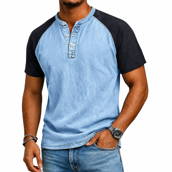 Edgehill - Vintage-Washed Henley T-Shirt