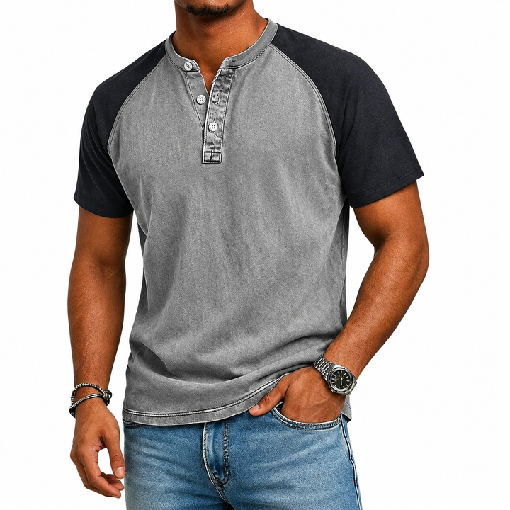 Edgehill - Vintage-Washed Henley T-Shirt