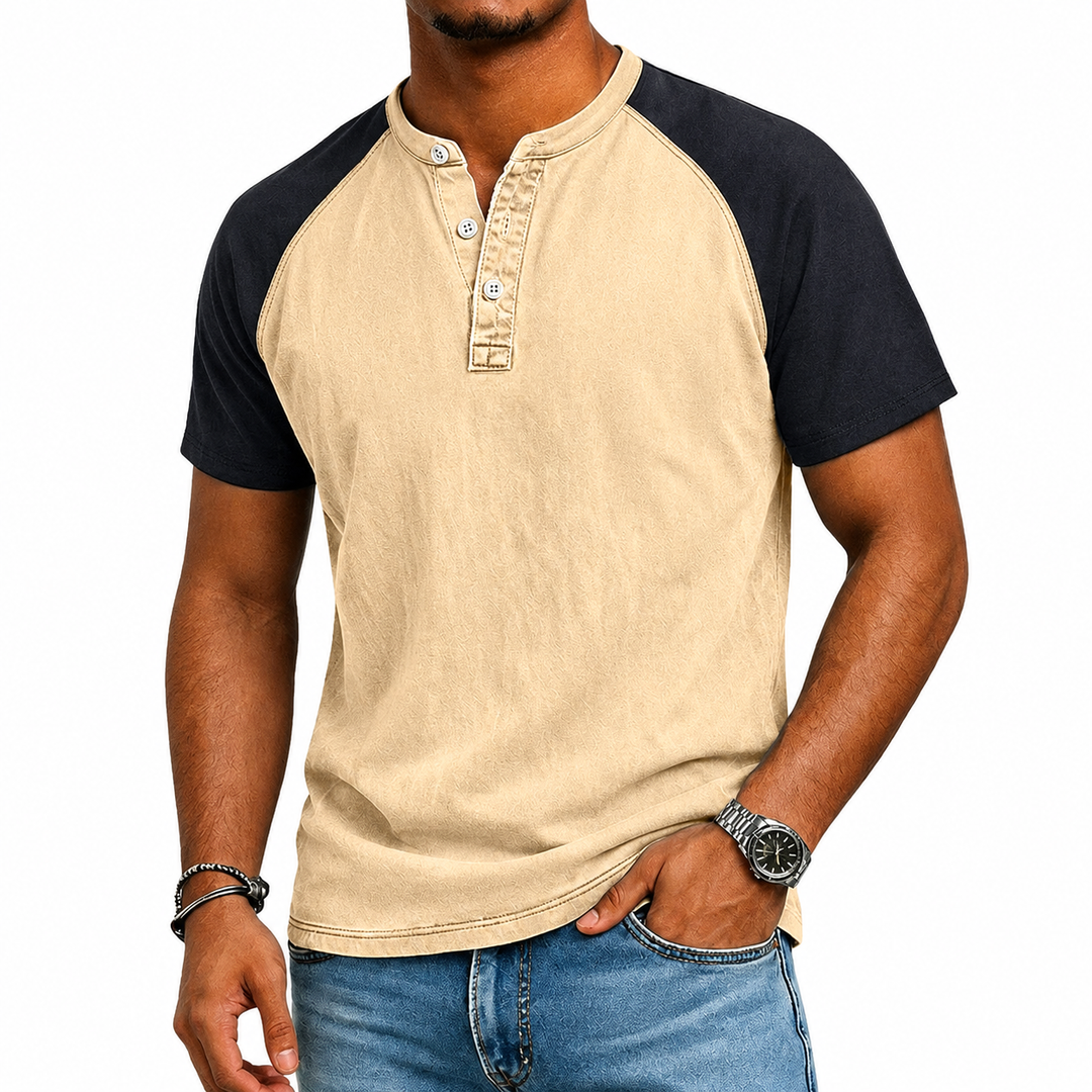 Edgehill - Vintage-Washed Henley T-Shirt